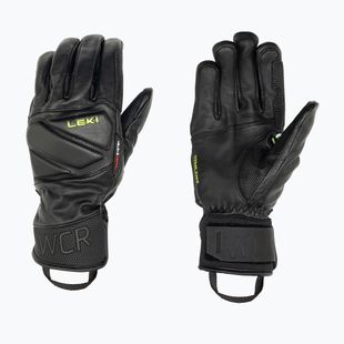 Men's Ski Gloves LEKI WCR Venom Speed 3D black ice/lemon