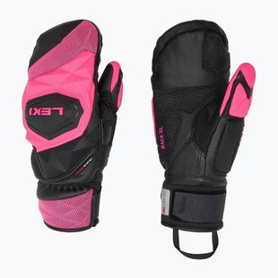 Women's Ski Gloves LEKI WCR Venom SL 3D Mitt black/ pink