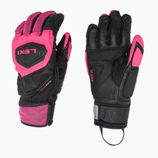 Women's Ski Gloves LEKI WCR Venom SL 3D black/pink