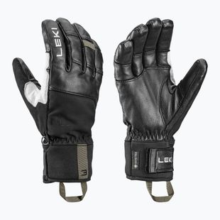 Men's ski gloves Leki Montera Pro GTX black/white/burnt olive