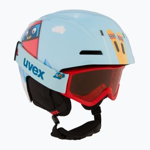 Children's ski helmet UVEX Viti Set + goggles Speedy Pro light blue birdy/lasergold lite