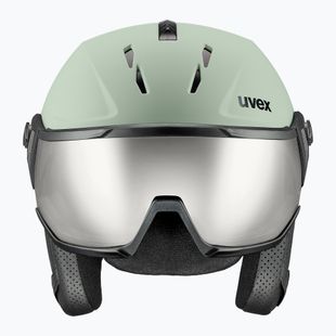 Ski helmet UVEX Instinct Visor oxid green matt/mirror silver/smoke