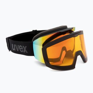 Ski goggles UVEX Evidnt Attract S V + case black matt/mirror rainbow clear