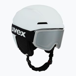 Children's ski helmet UVEX Viti Set + goggles Speedy Pro white matt/mirror silver/green/clear