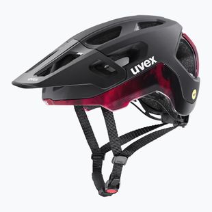 UVEX React MIPS bike helmet black/ruby red matt