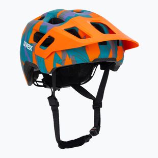 Children's bike helmet UVEX React Jr papaya camo matt