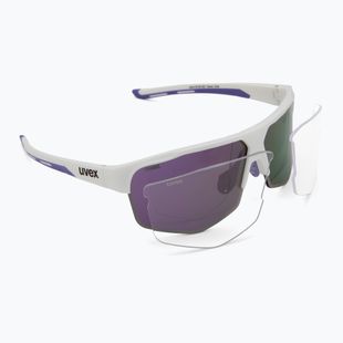 UVEX Axos Set white matt/mirror purple/clear sunglasses