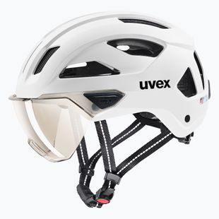 Bike helmet UVEX Stride Visor white matt/litemirror silver