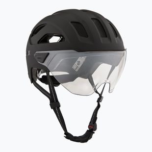 Bike helmet UVEX Stride Visor black matt/litemirror silver