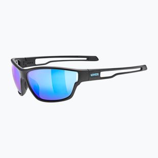 UVEX Sportstyle 806 black matt/mirror blue sunglasses