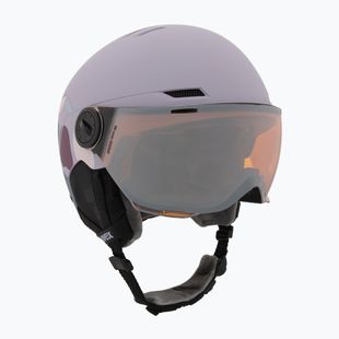 Children's ski helmet UVEX Rocket Visor Jr cool lavender abstract matt/mirrorsilver/lasergold