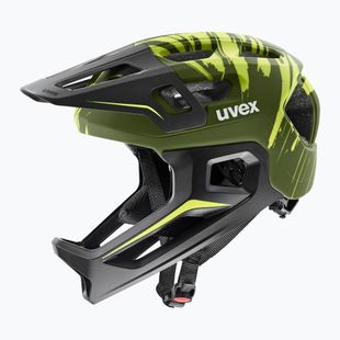 Children's bike helmet UVEX React Fullface Jr dark olive matt