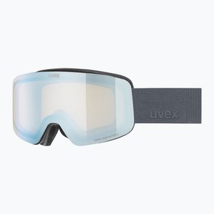 Children's ski goggles UVEX Pwdr FM Jr S2 black matt/mirror sapphire