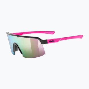 Children's sunglasses UVEX Dyrt Jr black pink mat/mirror pink