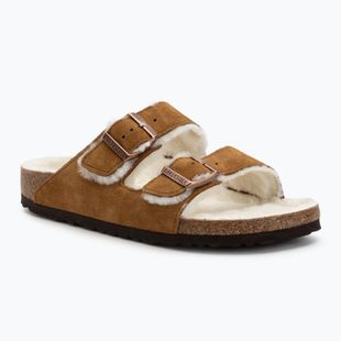 BIRKENSTOCK Arizona Shearling SL Narrow mink flip-flops