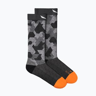 Men's trekking socks Salewa Pedroc Camo AM Crew black-grey 00-0000069039