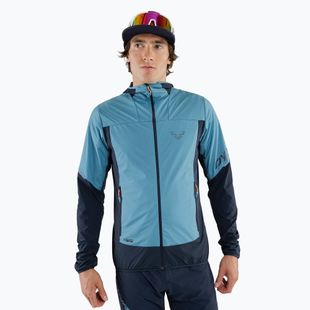 Men's DYNAFIT Traverse Alpha Hooded softshell jacket storm blue