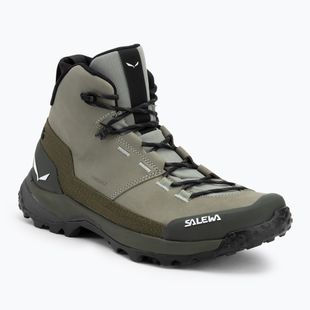 Salewa men's trekking boots Puez Leather Mid Ptx shadow / dark olive