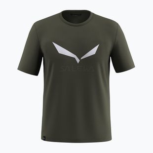 Men's T-shirt Salewa Solidlogo Dry dark olive