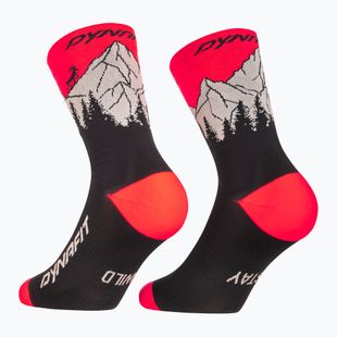 Socks DYNAFIT Traverse Crew black out ultra coral/6a10