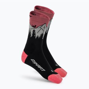 Socks DYNAFIT Traverse Crew black out ultra coral/6a10