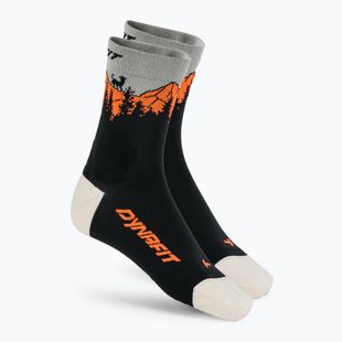 Ski socks DYNAFIT Traverse Mid black out ultra orange/4220