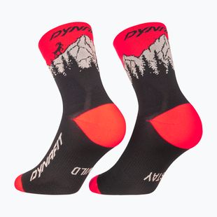 Ski socks DYNAFIT Traverse Mid black out ultra coral/6a10