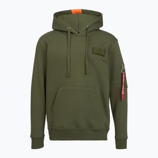 Men's Alpha Industries Red Stripe Hoodie dark green