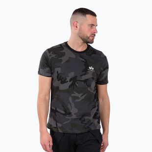 Men's Alpha Industries Basic Small Logo Camo Black T-Shirt