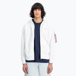 Alpha Industries men's sweatshirt Back Print Zip white