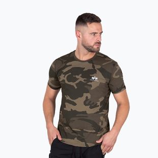 Men's Alpha Industries Basic Small Logo Camo olive t-shirt