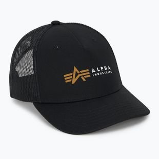 Men's Alpha Industries Label Trucker baseball cap black