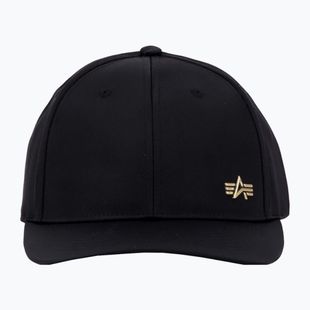 Alpha Industries men's Metal Label black/shiny gold baseball cap