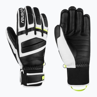 Ski gloves Reusch Master Pro black/white/safety yellow