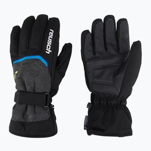Reusch Outset R-Tex XT black melange/safety yellow/brilliant blue ski gloves