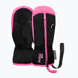 Children's ski gloves Reusch Ben Mitten black/ knockout pink