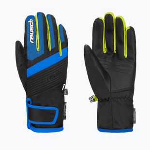 Reusch Duke R-Tex XT children's ski gloves black/brilliant blue/safety yellow