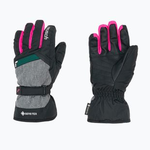 Reusch Flash Gore-Tex children's ski gloves black/black melange/pink glo