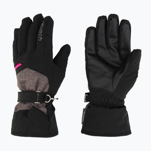 Women's ski glove Reusch Helena R-Tex Xt black/black melange/pink glo
