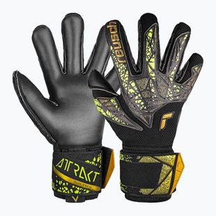 Reusch Attrakt Duo Finger Support goalie gloves black/gold/yellow/black
