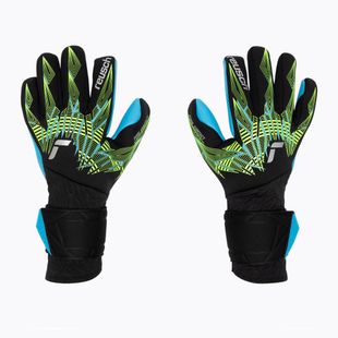 Reusch Pure Contact goalie gloves Aqua black/fluo lime/aqua