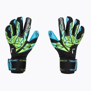 Reusch Attrakt Aqua goalie gloves black/fluo lime/aqua
