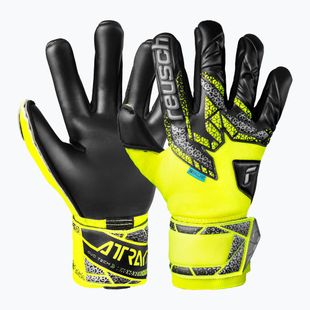 Reusch Attrakt Duo safety goalkeeper gloves yellow/silver/black