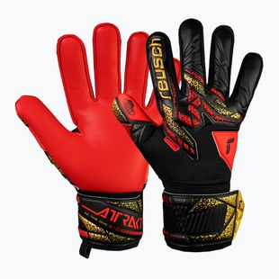 Reusch Attrakt Silver goalkeeper gloves black/gold/fiery red