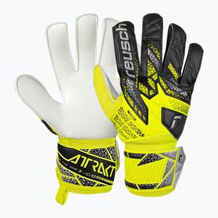 Reusch Attrakt Solid safety yellow/silver goalkeeper gloves