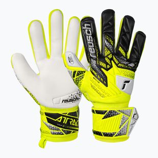 Reusch Attrakt Grip safety yellow/silver goalkeeper gloves