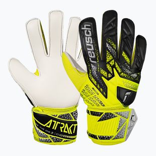 Reusch Attrakt Solid Junior safety yellow/silver children's goalkeeping gloves