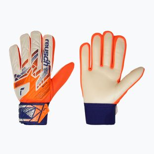 Reusch Attrakt Starter Solid Junior shocking orange/energize blue children's goalkeeper gloves