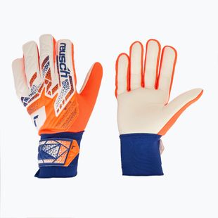 Reusch Attrakt Starter Solid goalkeeper gloves shocking orange/energize blue