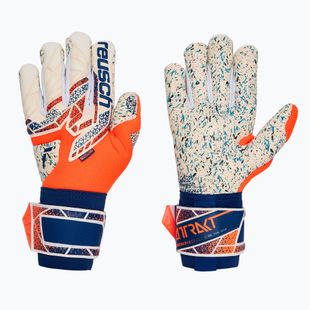 Reusch Attrakt Fusion goalkeeper gloves shocking orange/energize blue